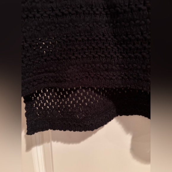 Sparrow Crochet Knit Top Womens Medium Black Boho Lace 3/4 Sleeve NWT - Picture 4 of 9